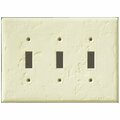 Can-Am Supply InvisiPlate Switch Wallplate, 5 in L, 6-3/4 in W, 3 -Gang, Painted Hand Trowel/Skip Trowel Texture HT-T-3